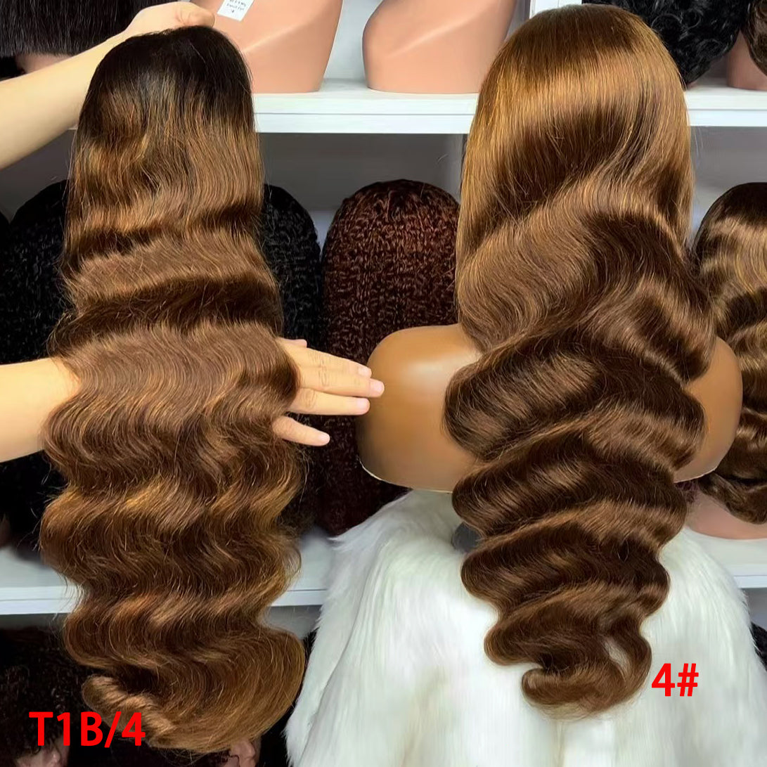 Color 13x4 Lace Wig Straight Human Hair Wigs Dark Brown Color 2# 18"-30"