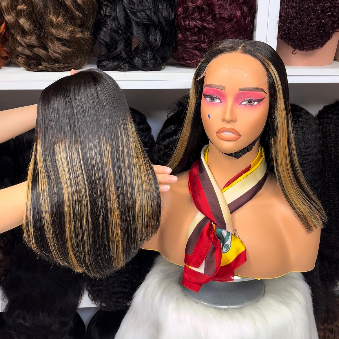 DD 6*6 HD Bob Wig Straight Natural Virgin Human Hair Lace Wigs Color 1BT1B/27#