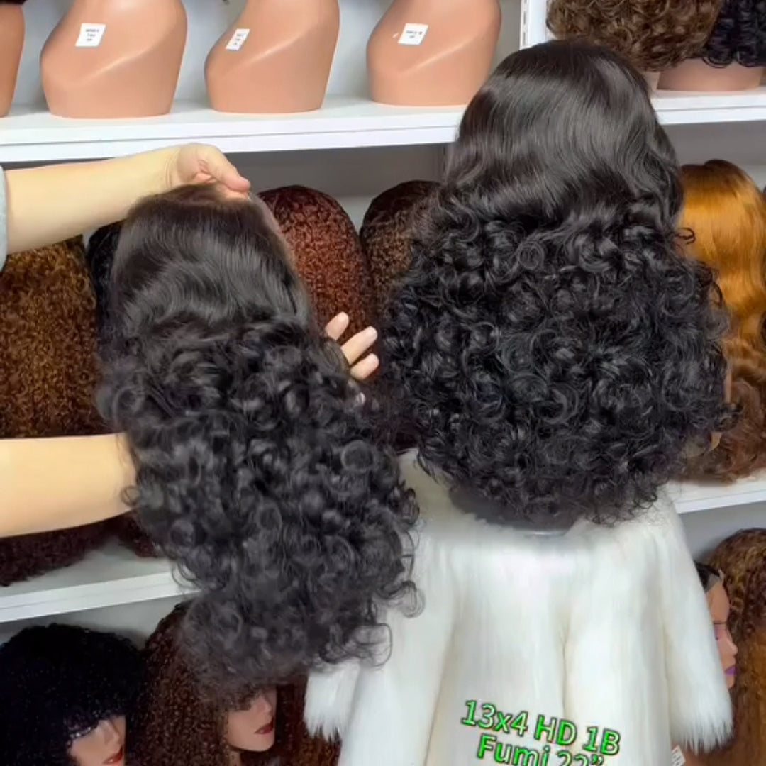 DD 13*4 HD Lace Wig Fumi  Natural Human Hair Lace Wigs Color P1B/30# 22"