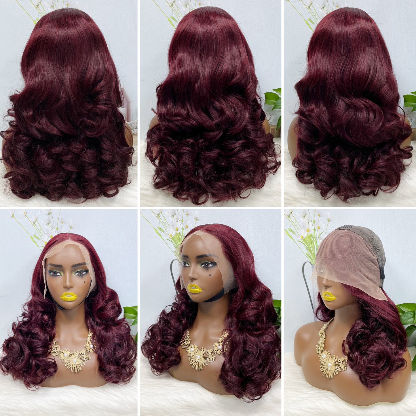 Double Drawn 13x4 Glueless Lace Wig Romance Curly Natural Human Hair Wigs Piano Color P4/30 20"