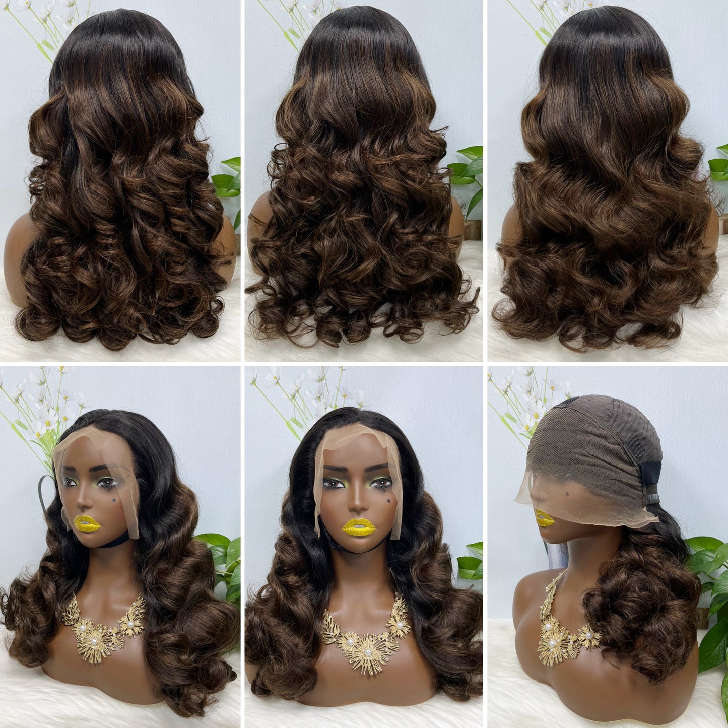 Double dessiné 13*4 dentelle perruque Romance cheveux humains dentelle perruque couleur NC 20 pouces