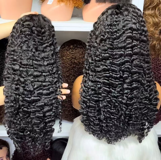 13x4 Lace Wig Burmese Curl Curly Burmese Human Hair Wigs Natural Color 300% Density 18"-40"