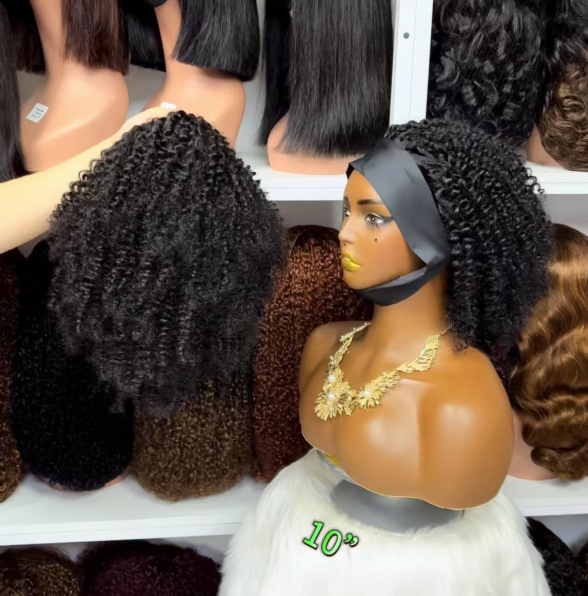 Headbands Wig Italian Curl Curly  Human Hair Wigs Natural Color 12"-32"