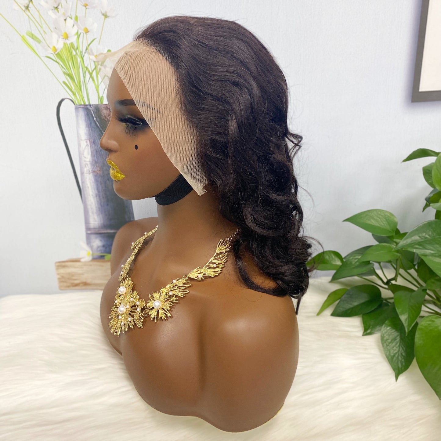 13*4 BoB Wig Loose Wave Perruques Couleur NC 200% Densité