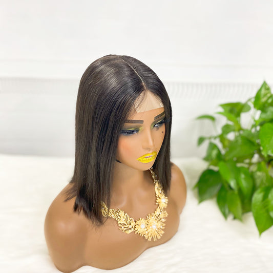 Super Double Drawn 2*6 Lace Bob Wig  Human Hair Lace Wig NC Straight