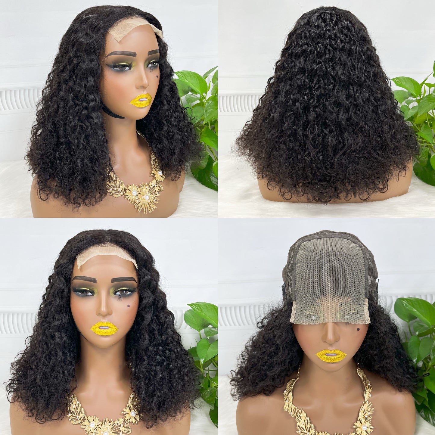 DD 4*4 Bob Lace Wig vague d'eau couleur NC perruques de dentelle de cheveux humains naturels 14 pouces