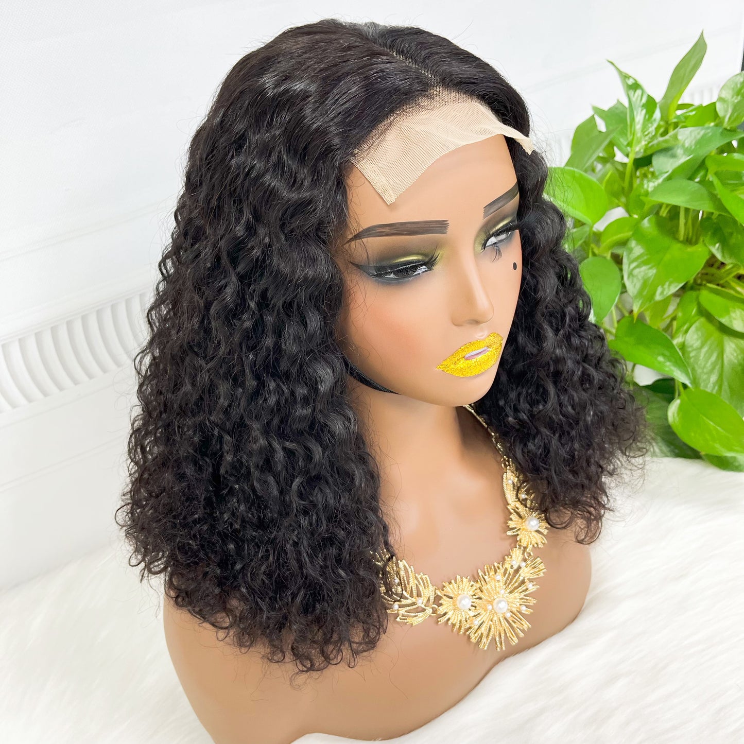 DD 4*4 Bob Lace Wig vague d'eau couleur NC perruques de dentelle de cheveux humains naturels 14 pouces