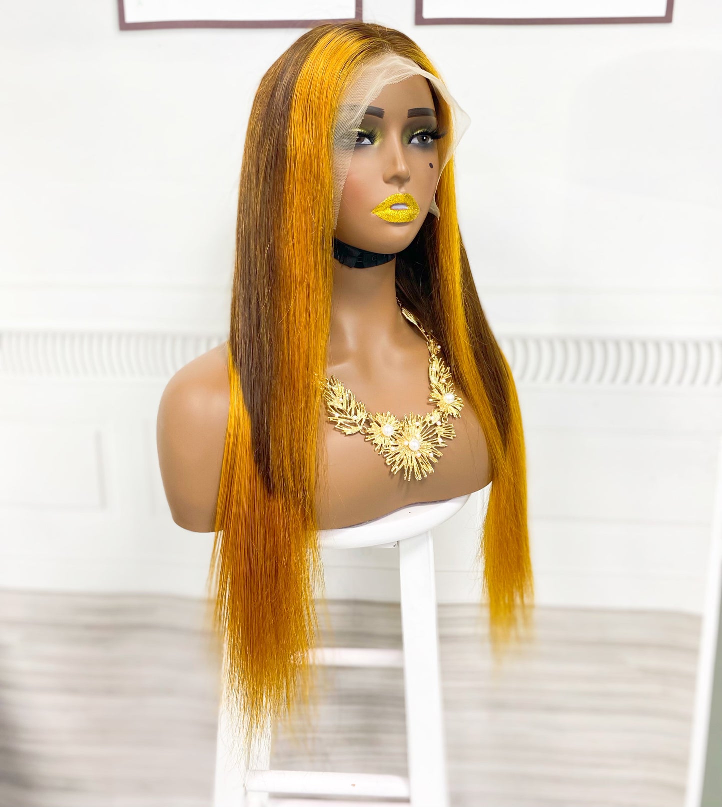 13*4 Lace Wig Straight Natural Human Hair Lace Wigs Color P30/4T30#  250% Density