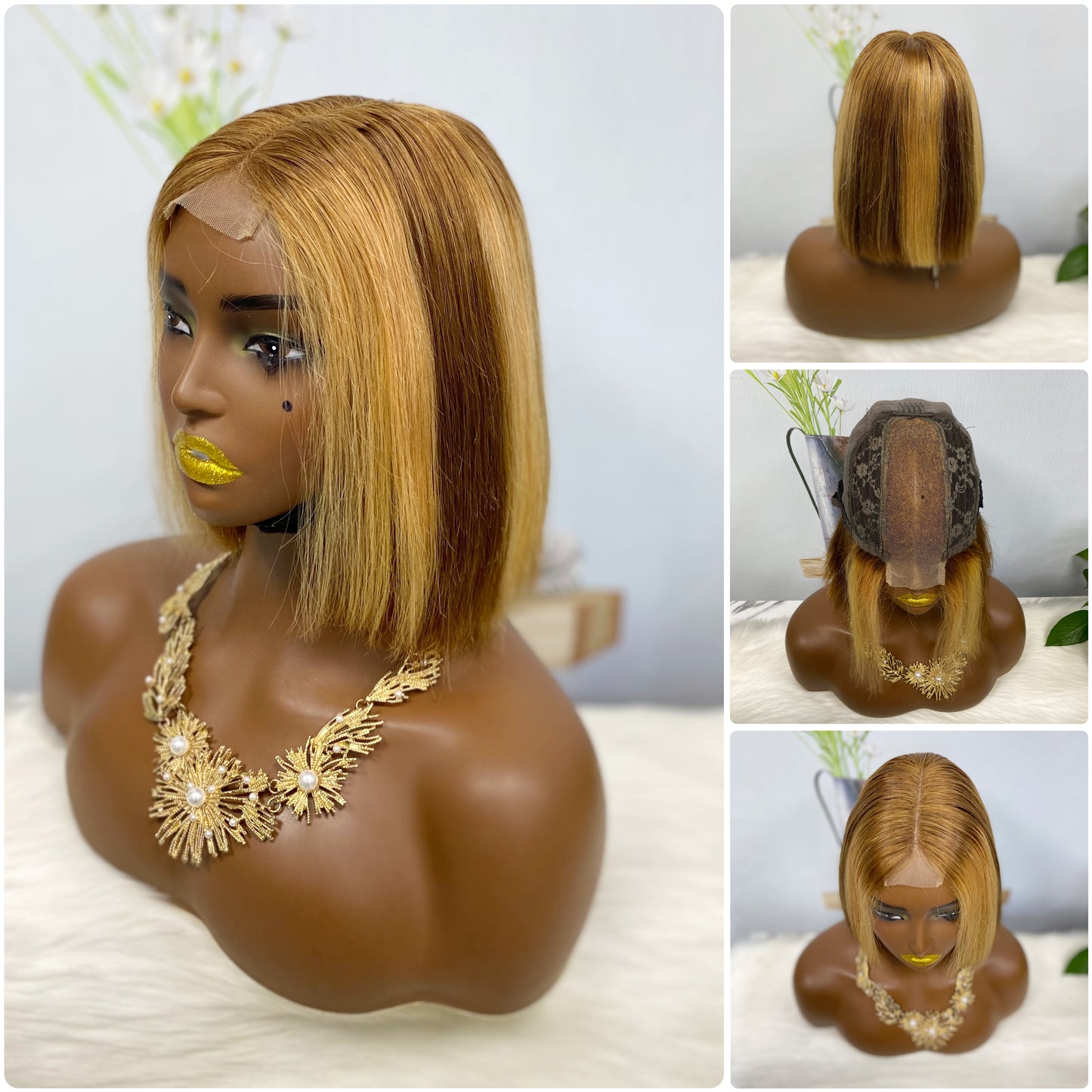 SDD 2*6 BOB Wig Human Hair Straight Color 99J