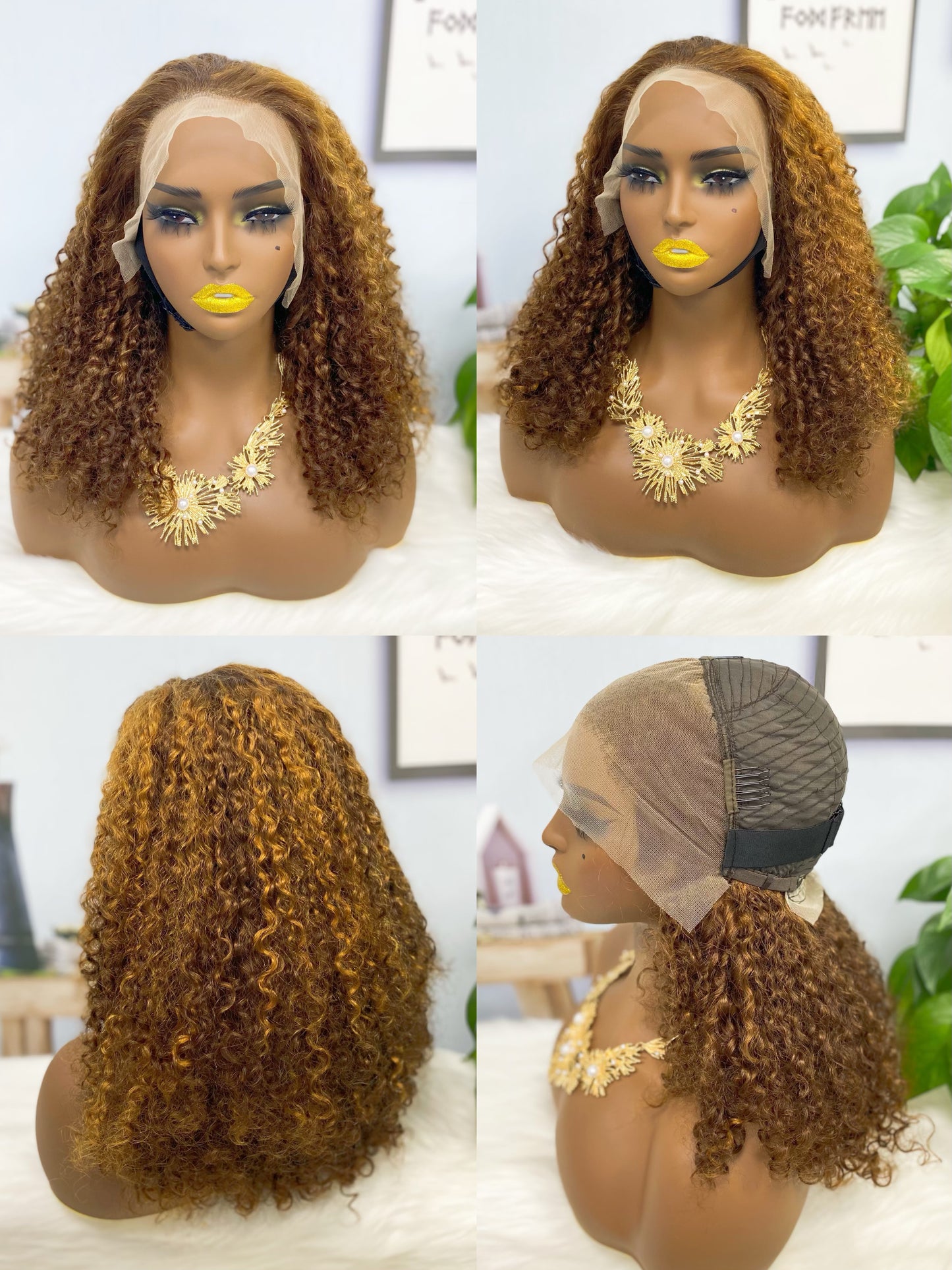 Double Drawn 13*4 Wig Pixie Curl Natural Color Lace Wigs Color NC 250% Density