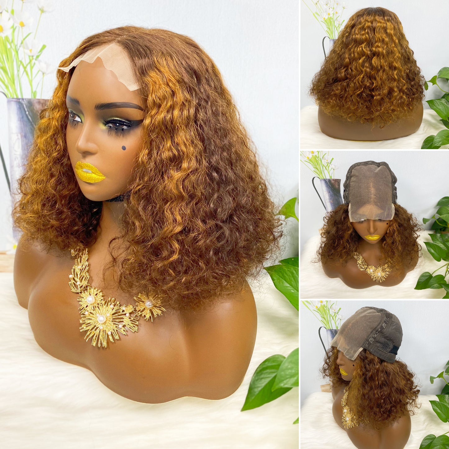 DD 5x5 Glueless Wig WW  Natural Human Hair Lace Wigs Color 1B 14inch