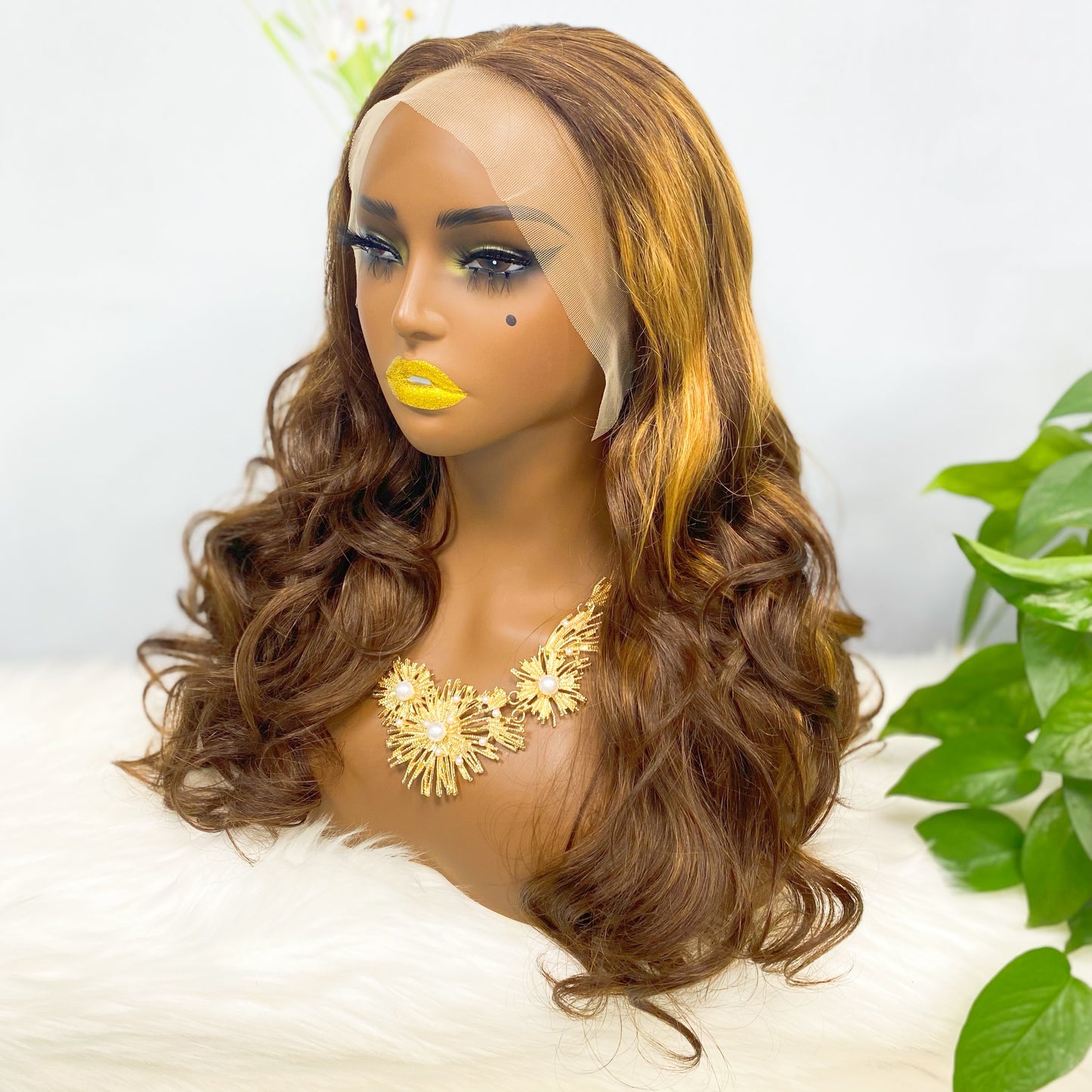 Double Drawn 13*4 Lace Wig  Romance Human Hair Lace Wig Color P4/30#  20inch