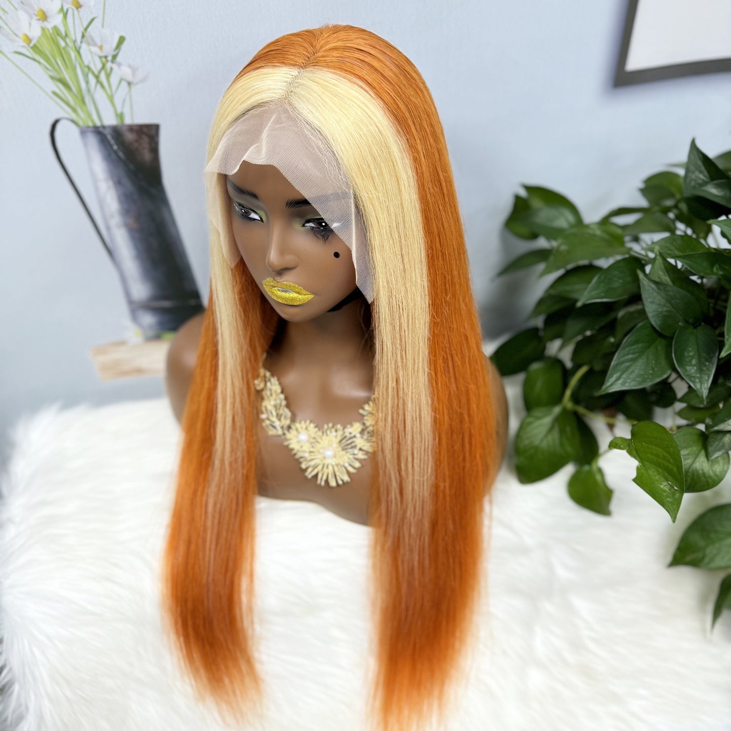 13*4 Lace Wig Straight Natural Virgin Human Hair Lace Wigs Color P613/350#