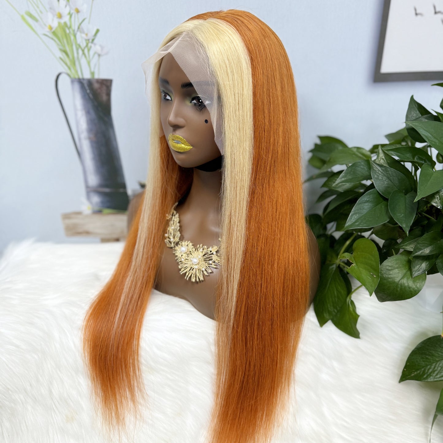 13*4 Lace Wig Straight Natural Virgin Human Hair Lace Wigs Color P613/350#