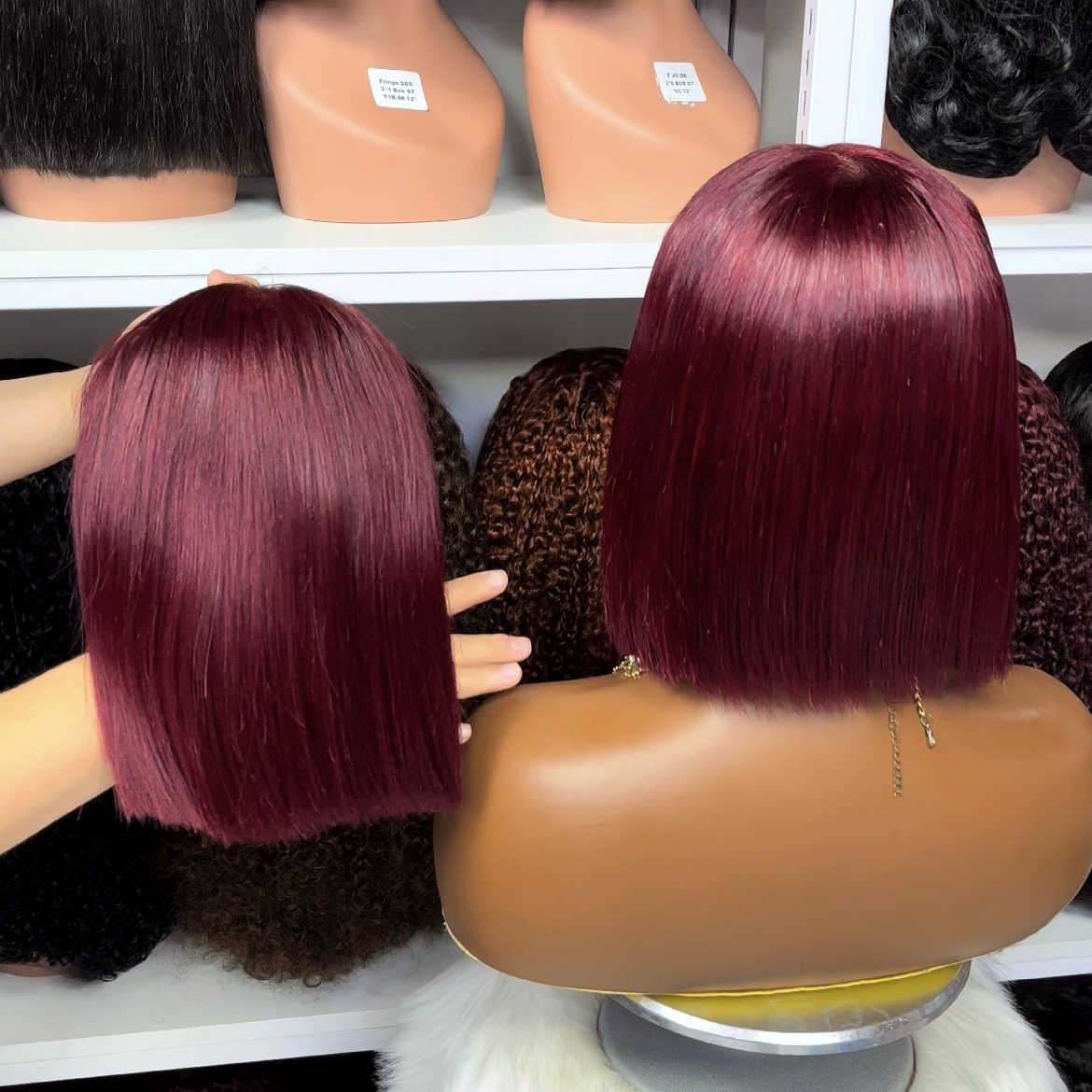 Super Double Drawn 5x5 Glueless Bob Wig Human Hair Lace Wigs Ombre Color T1B/2 12"
