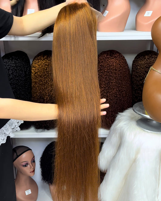 Color 13x4 Lace Wig Straight Human Hair Wigs Brown Color 4# 18"-30"