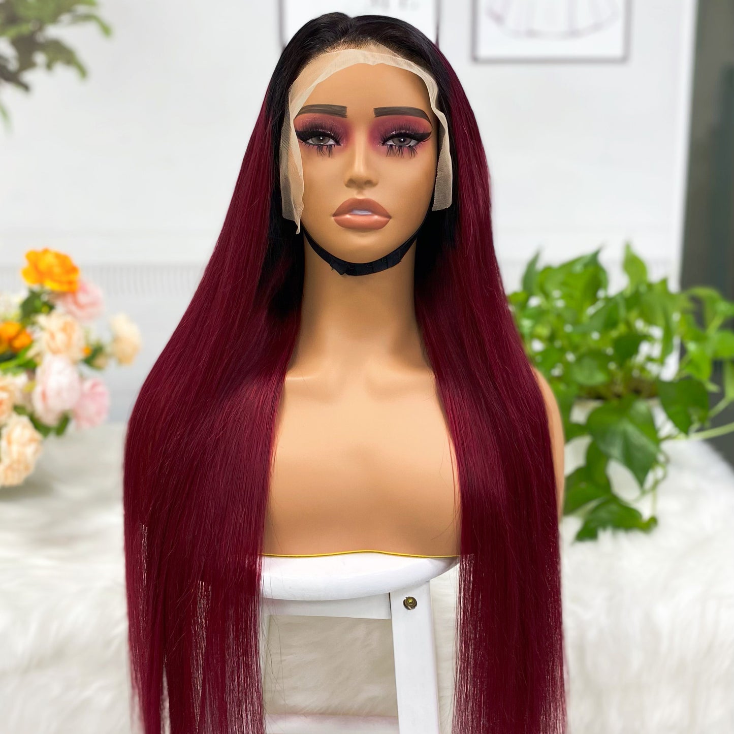 Color 13x4 Lace Wig Straight Human Hair Wigs Dark Brown Color 2# 18"-30"