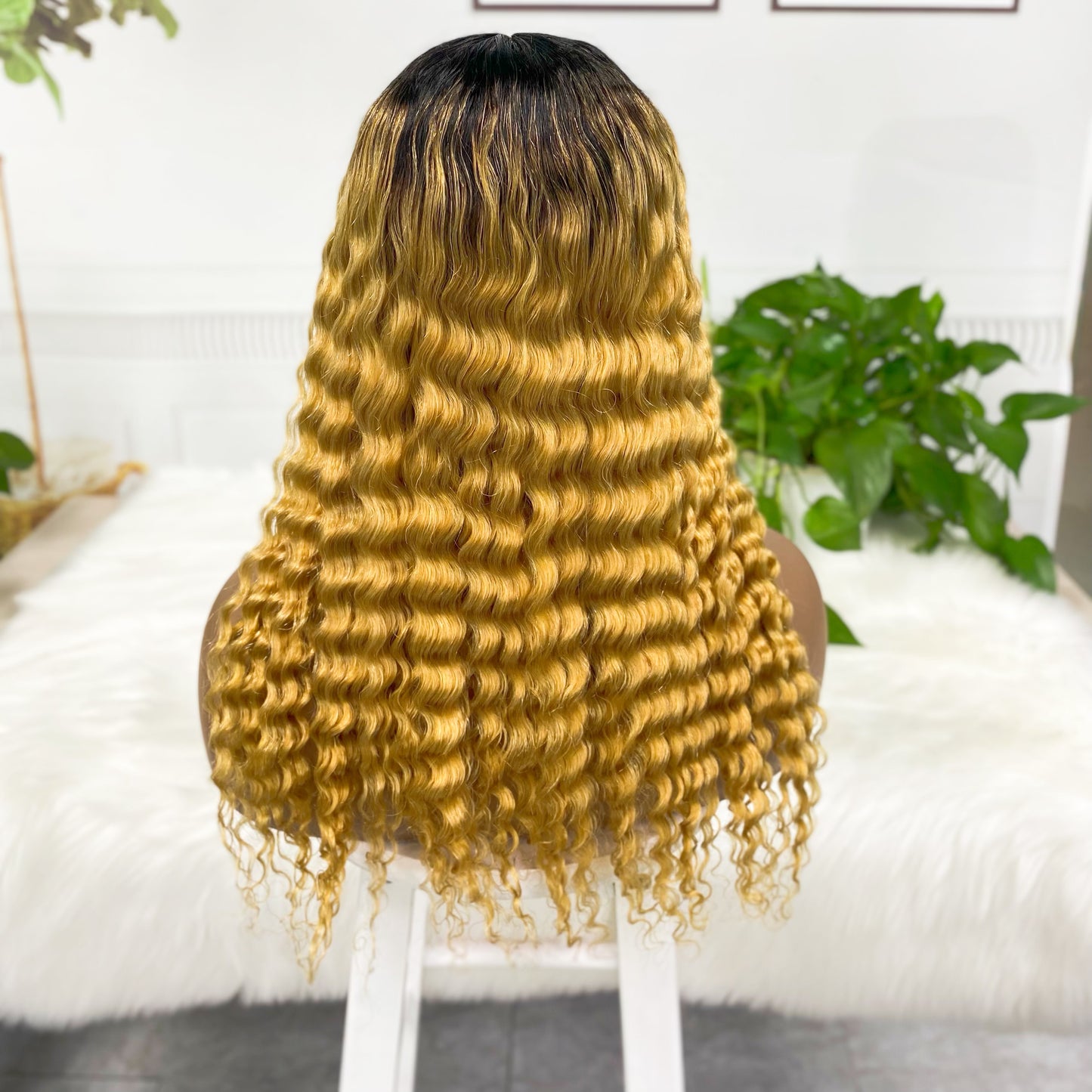 T Lace Wig Deep Wave, cheveux naturels naturels, couleur T1B/27 #