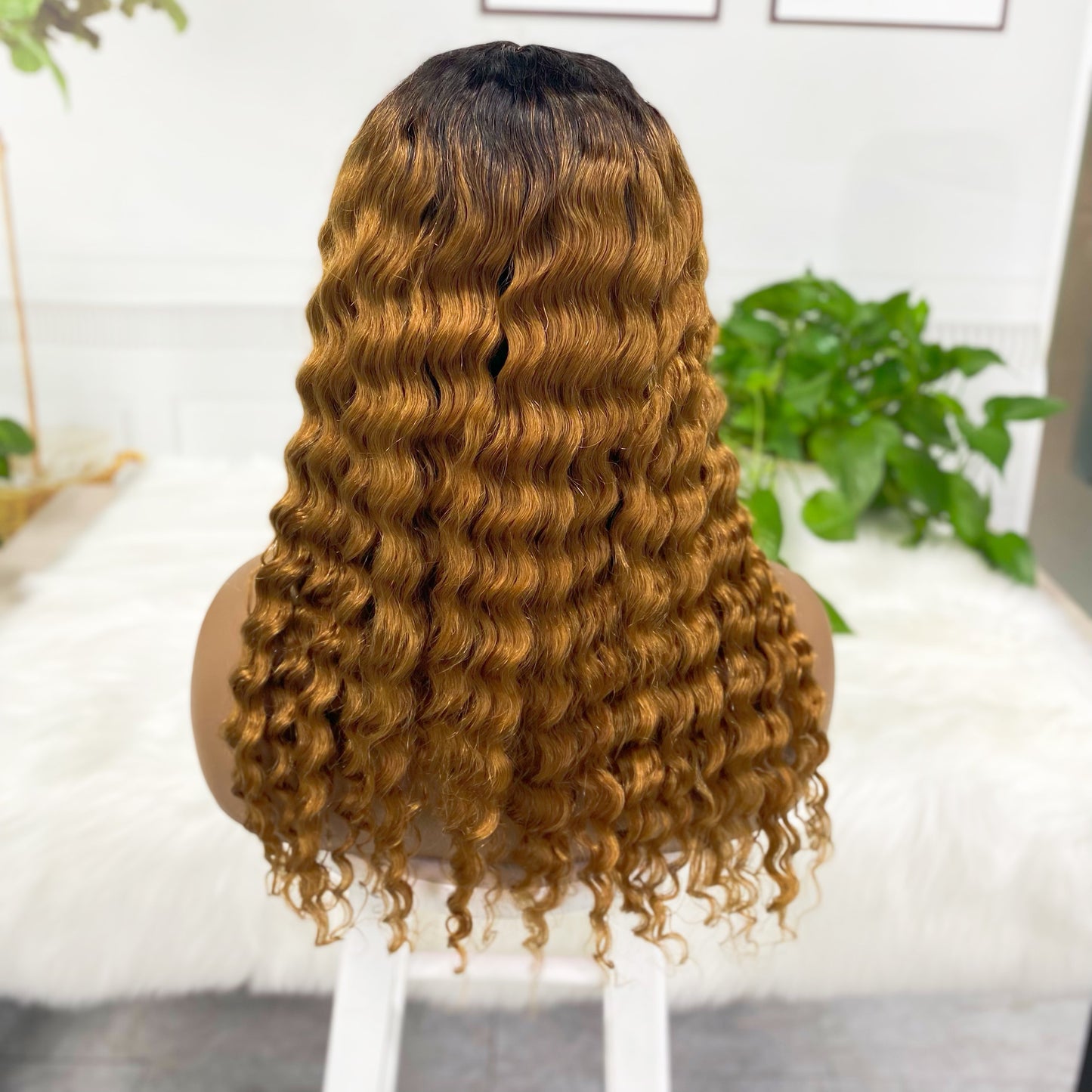 T Lace Wig Deep Wave, cheveux naturels naturels, couleur T1B/30 #