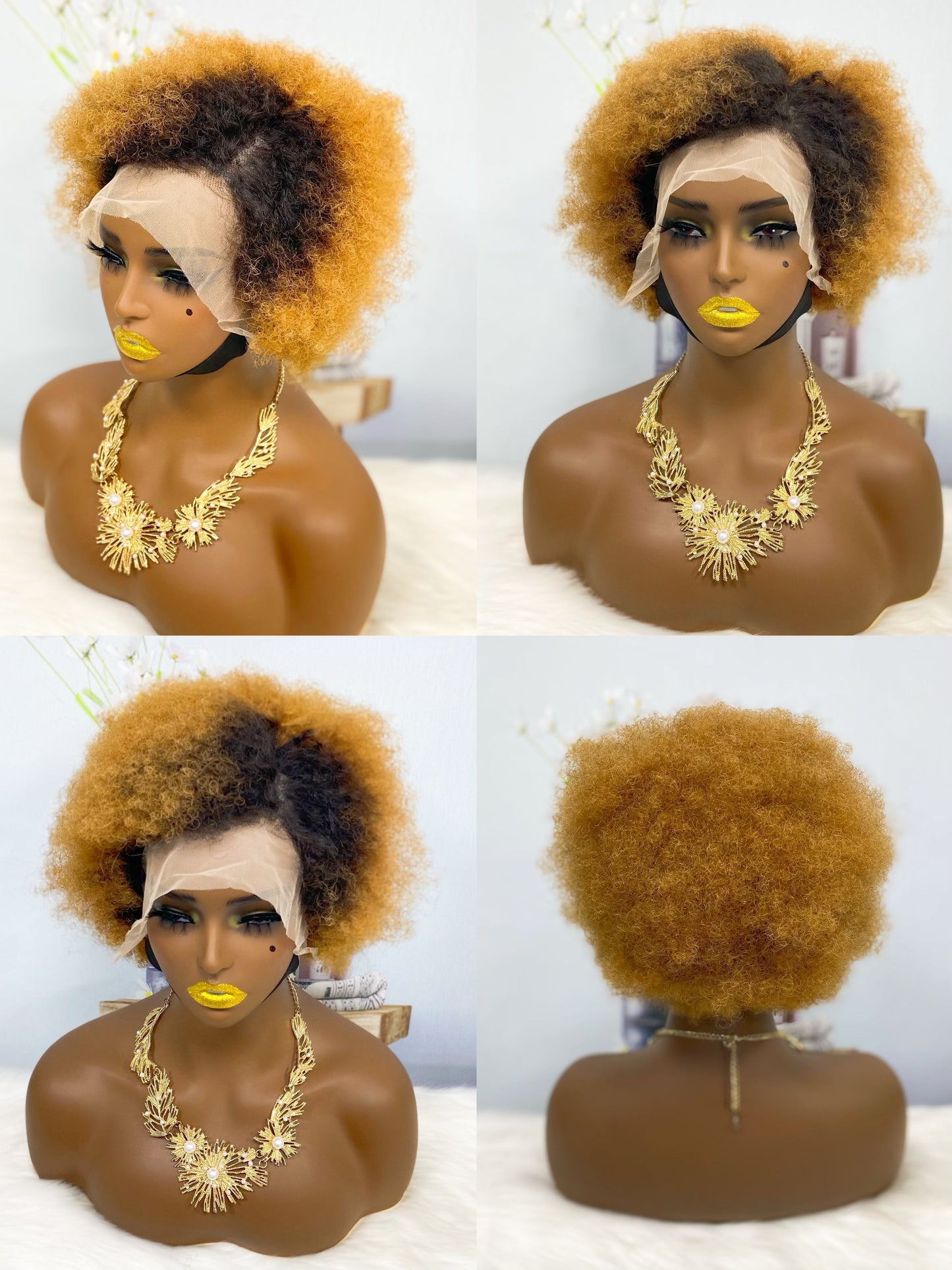 Perruque Lace Wig 13*4 Afvo, cheveux humains, couleur T1B/30 # (partialité)