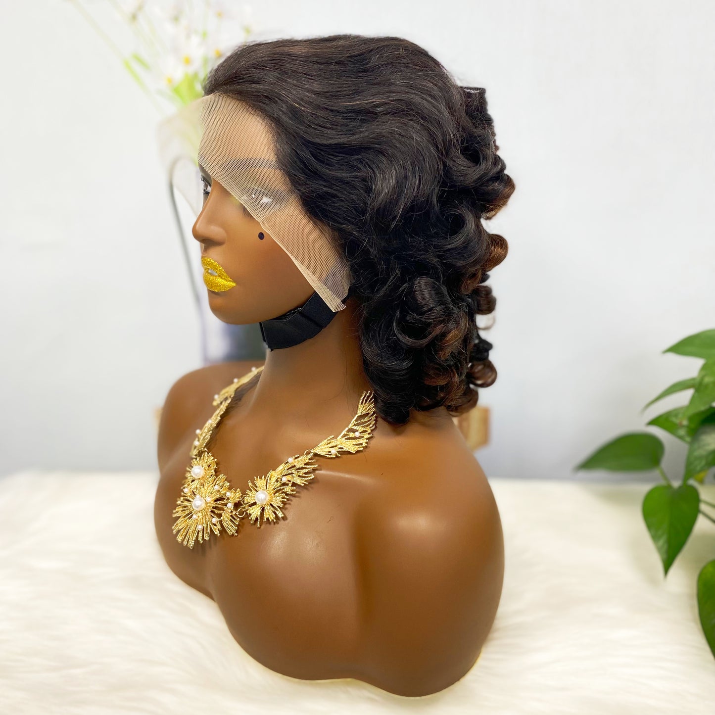 DD 13*4 Lace Wig Spring Curl Natural Human Hair Lace Wigs Color T1B/4#