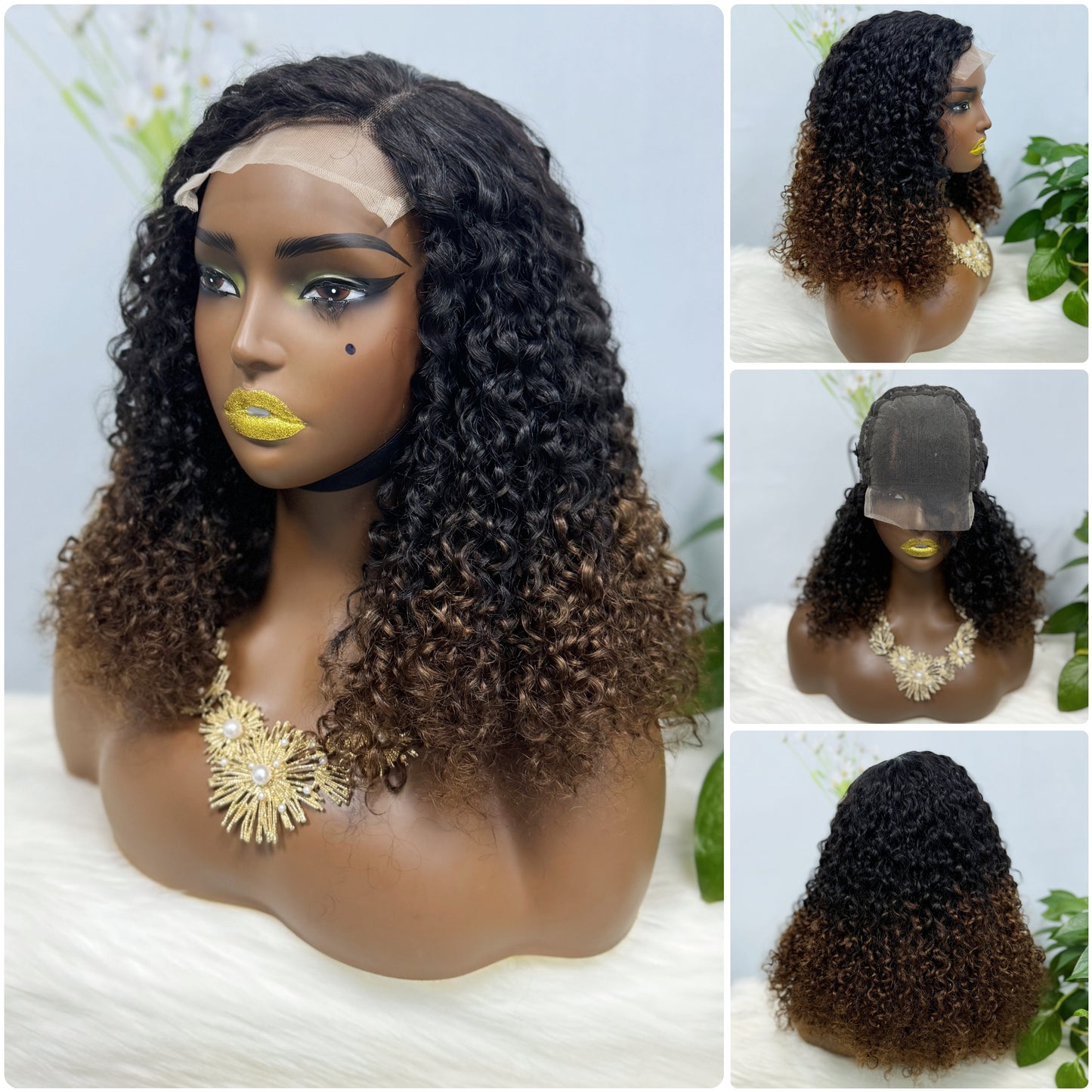 Double Drawn 5*5 Glueless Wig Pixie Curl Natural Color Lace Wigs Color NC 16inch