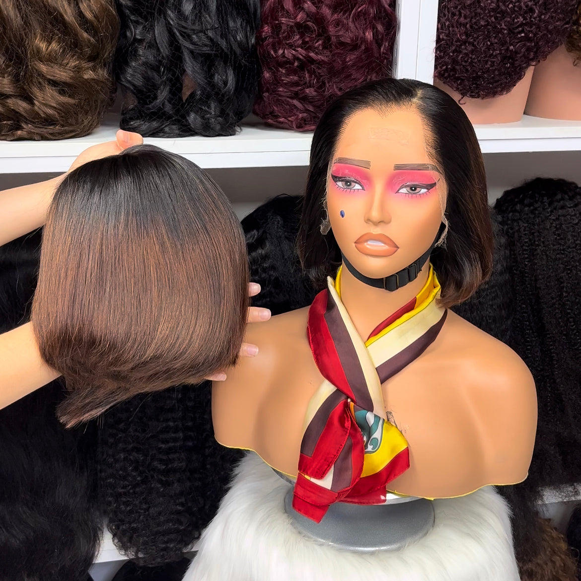 DD 13*4 HD M Line Lace Wig PC Natural Virgin Human Hair Lace Wigs Color T1B/4#