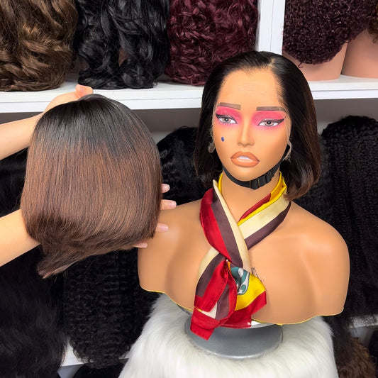 DD 13*4 HD M Line Lace Wig PC Natural Virgin Human Hair Lace Wigs Color T1B/4#