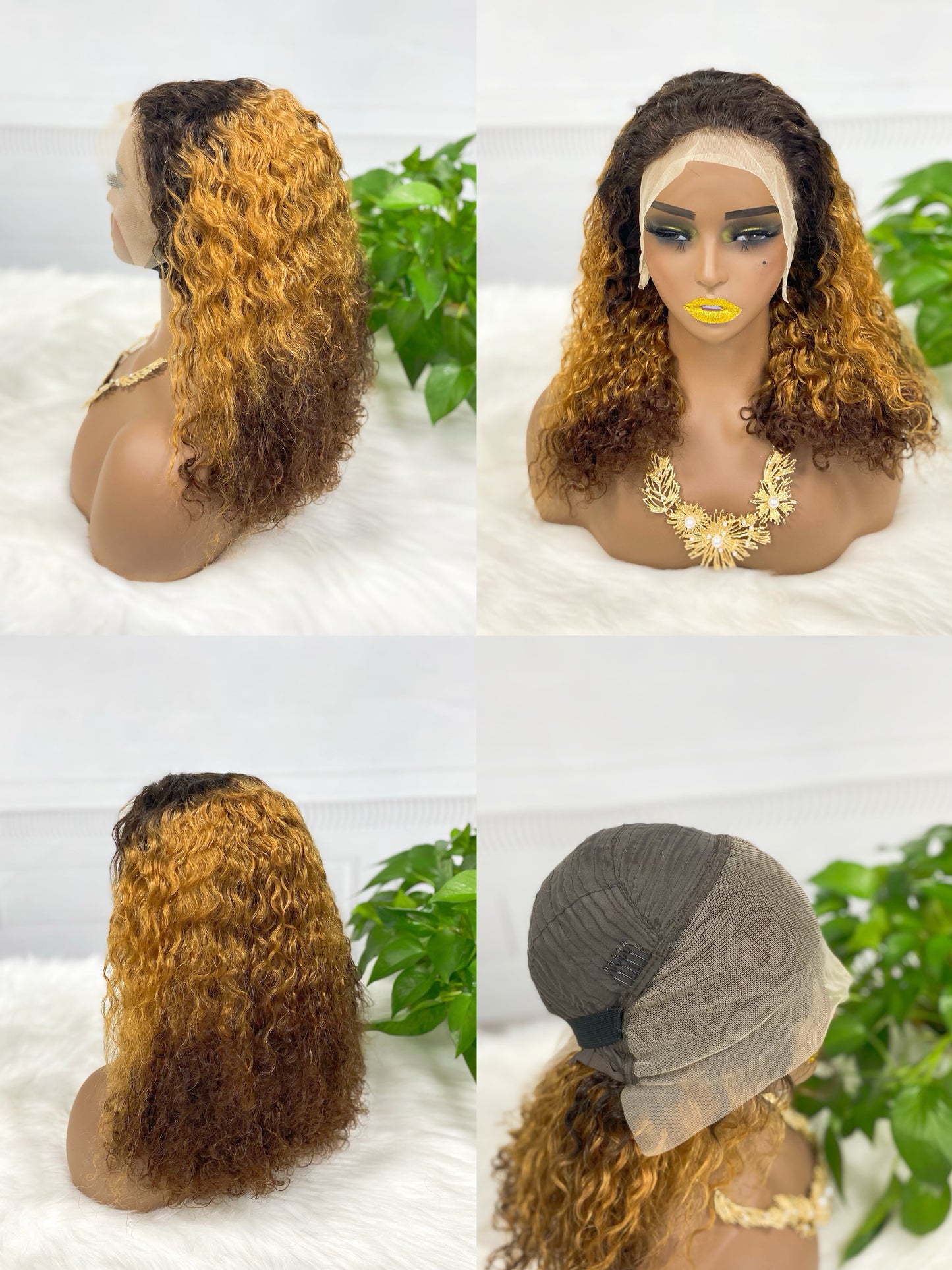 Double Drawn 13*4 Wig Pissy Curl Natural Human Hair Lace Wig Color NC 250% Density