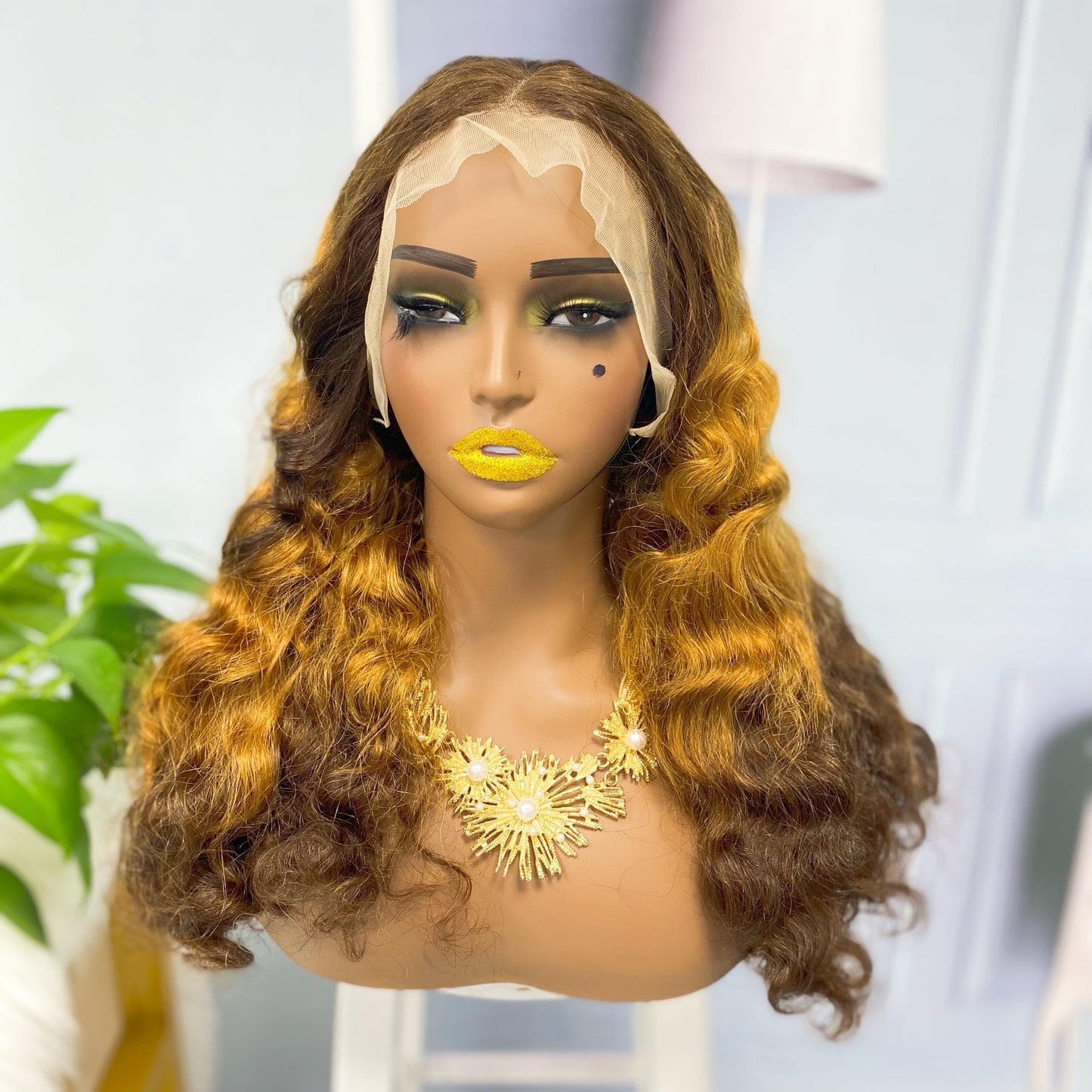 Double Drawn 13*4 Lace Wig Loose Deep Virgin Human Hair Wig Color T4/30/4 20inch 250% Density