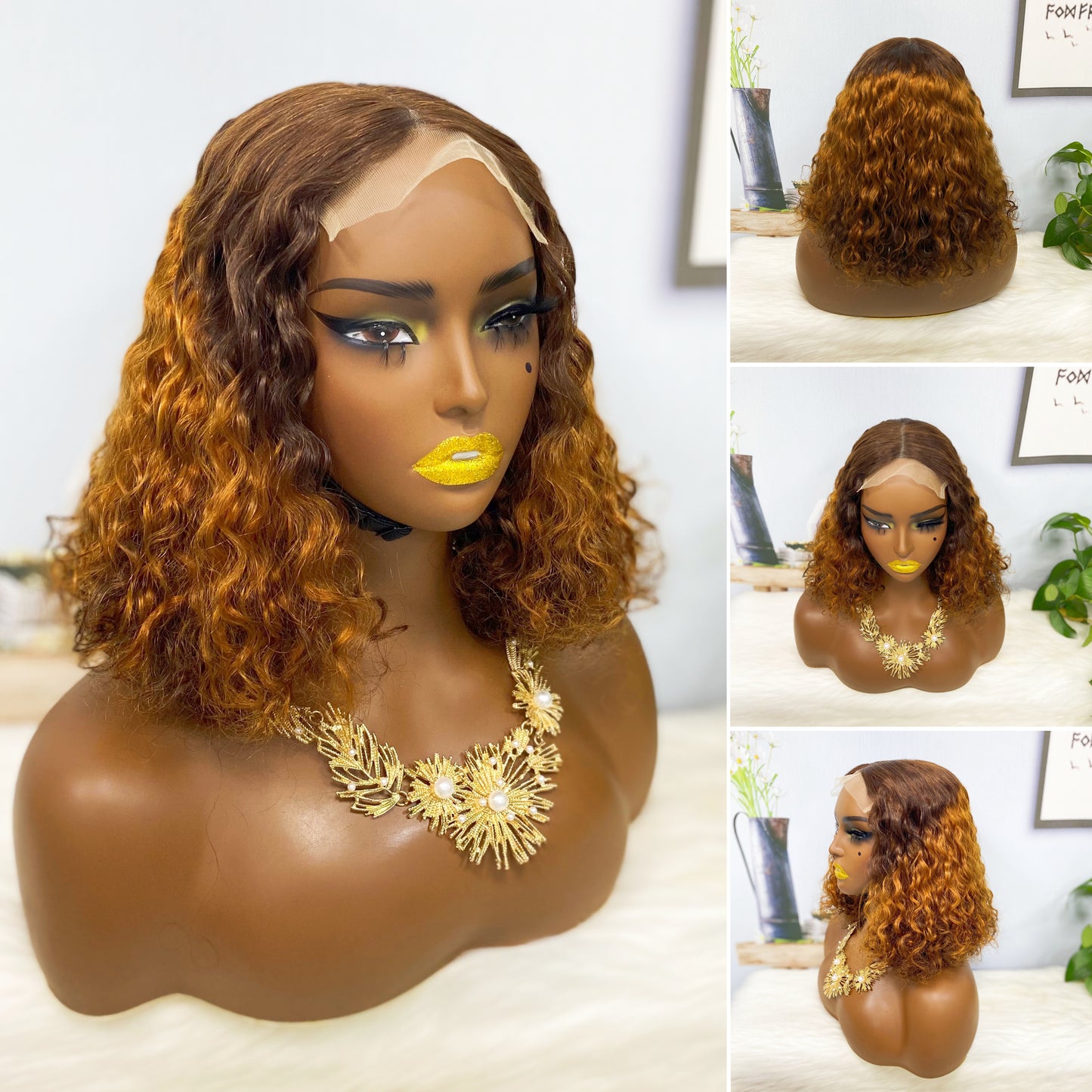 DD 5x5 Glueless Wig WW  Natural Human Hair Lace Wigs Color 1B 14inch