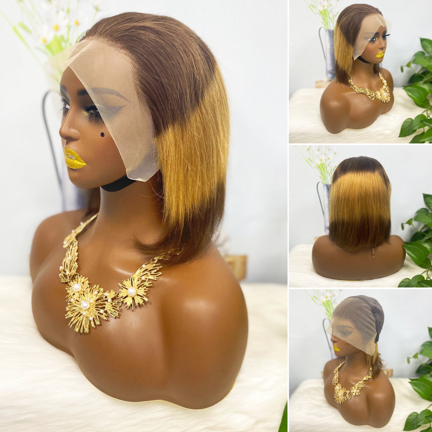 13*4 BoB Wig Straight Wigs Color T4/30/4# 200% Density