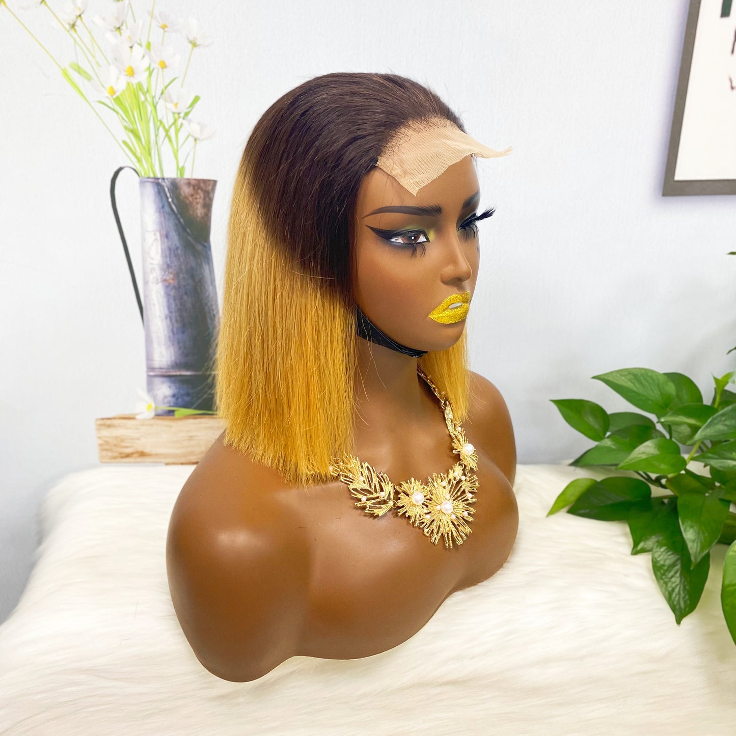 DD 4*4 BOB Wig ST Glueless  Human Hair Wig Color T4/30# 200% Density