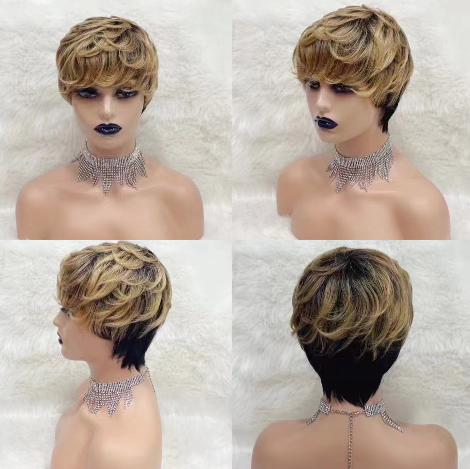 Perruque de cheveux humains Machine, cheveux naturels, 310 couleurs, T1B/BUG