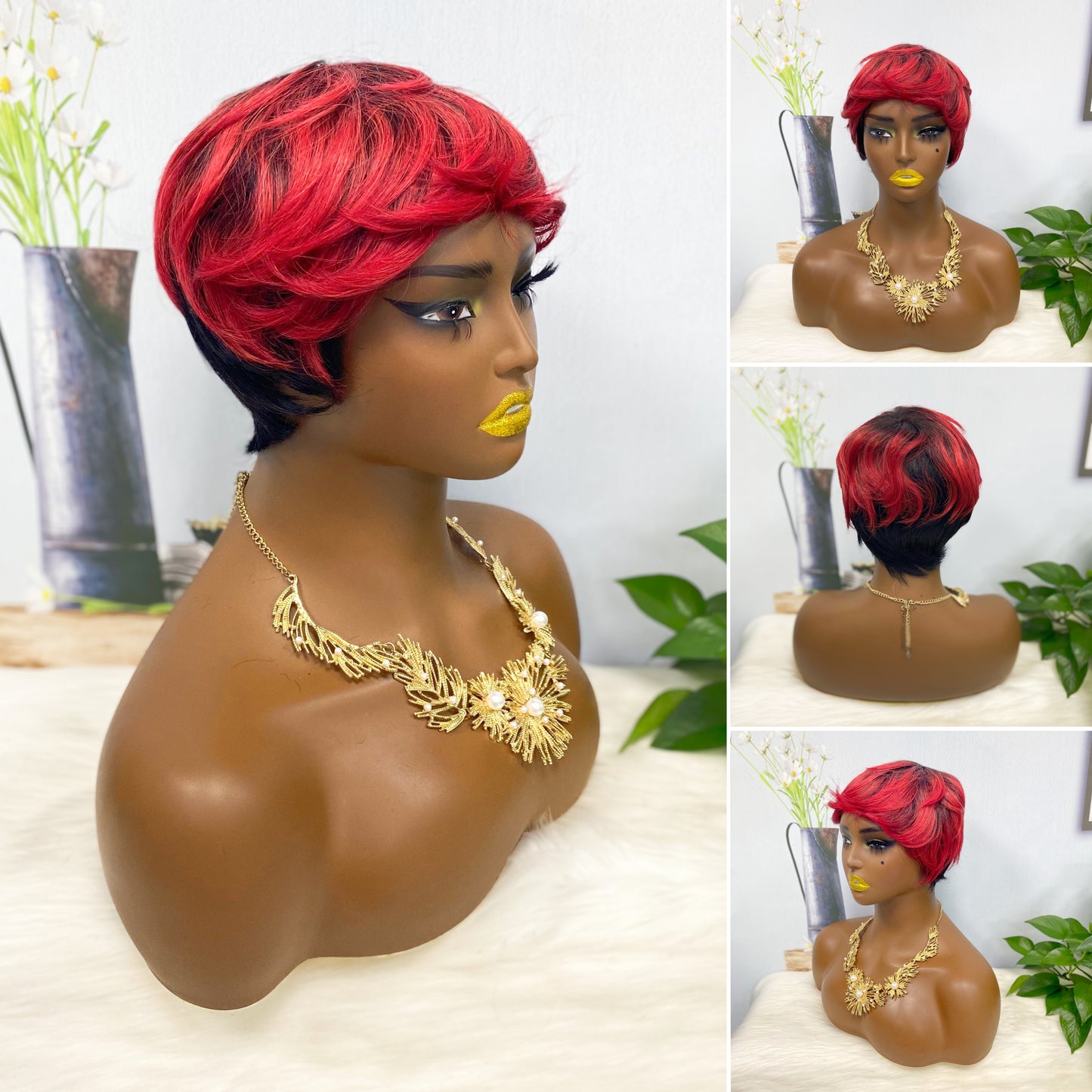 Perruque de cheveux humains Machine, cheveux naturels, 310 couleurs, T1B/BUG