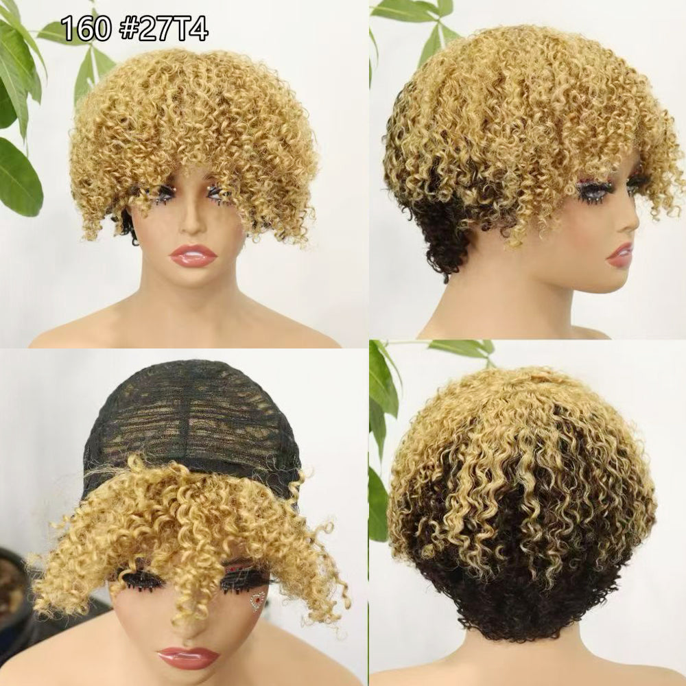 Perruque de cheveux humains Machine, cheveux naturels, 310 couleurs, T1B/BUG