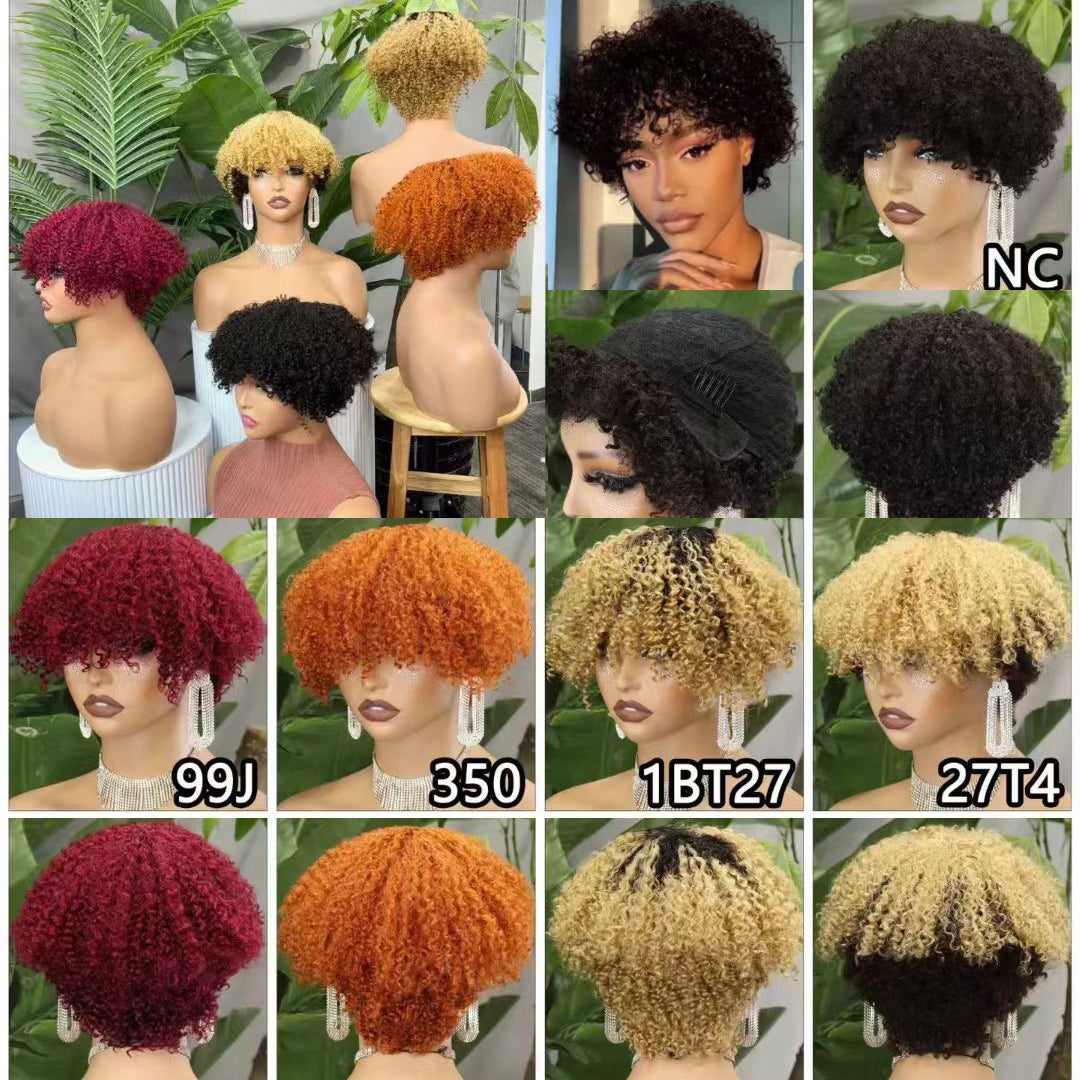 Perruque de cheveux humains Machine, cheveux naturels, 310 couleurs, T1B/BUG