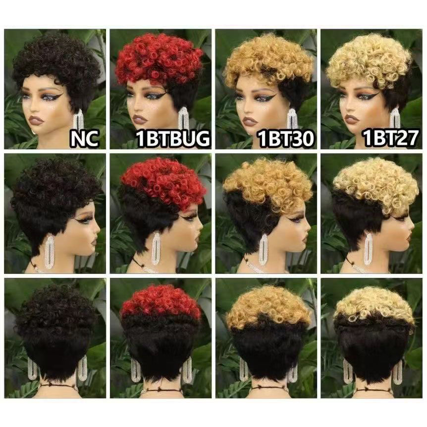 Perruque de cheveux humains Machine, cheveux naturels, 310 couleurs, T1B/BUG