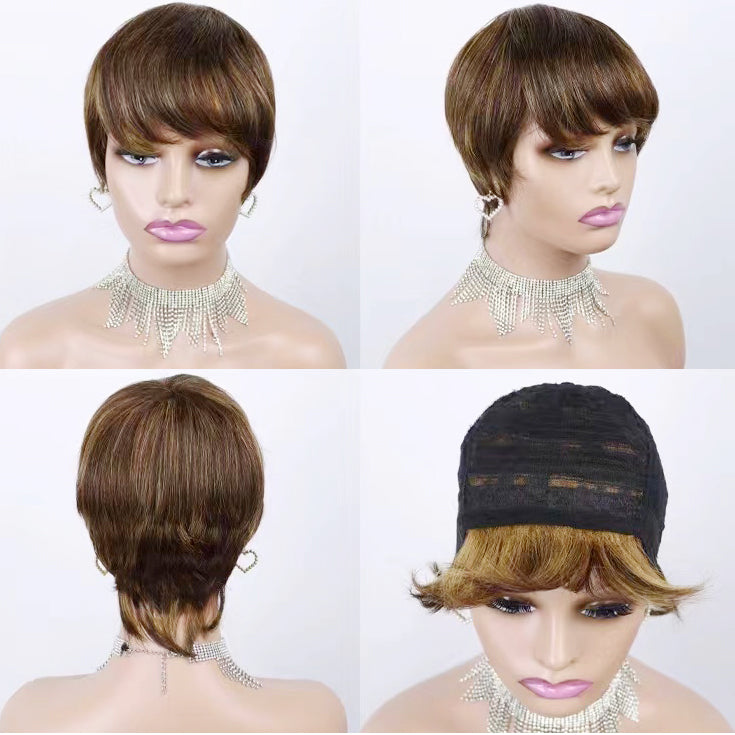 Perruque de cheveux humains Machine, cheveux naturels, 310 couleurs, T1B/BUG