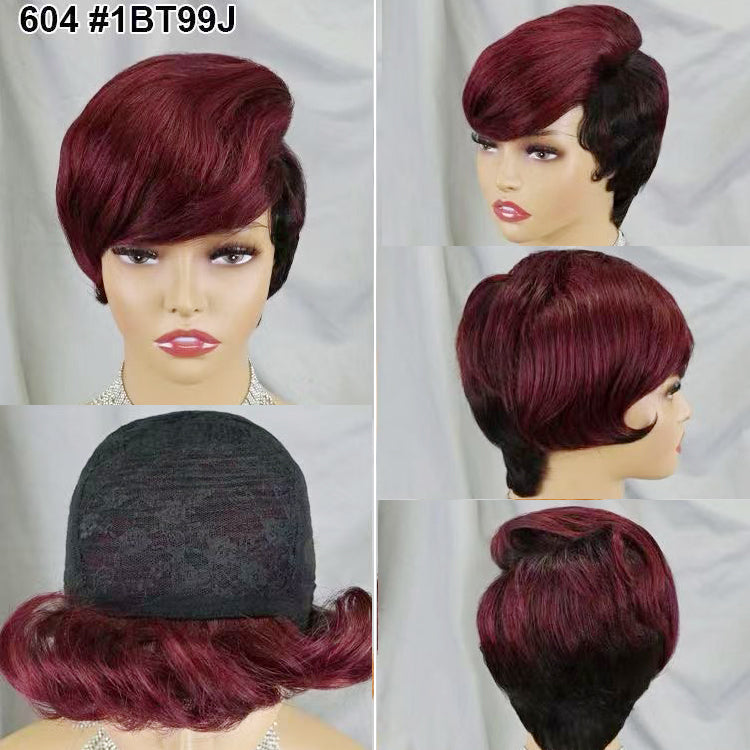 Perruque de cheveux humains Machine, cheveux naturels, 310 couleurs, T1B/BUG