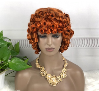 DD Wig Big Fumi Curl Machine Human Hair Wig Natural Hair Wigs Color 350#