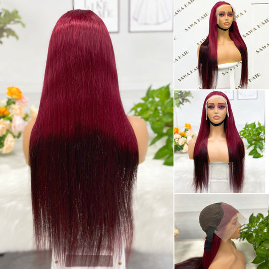 13*4 Lace Wig Straight Natural Human Hair Lace Wigs Color T99/2# 250% Density