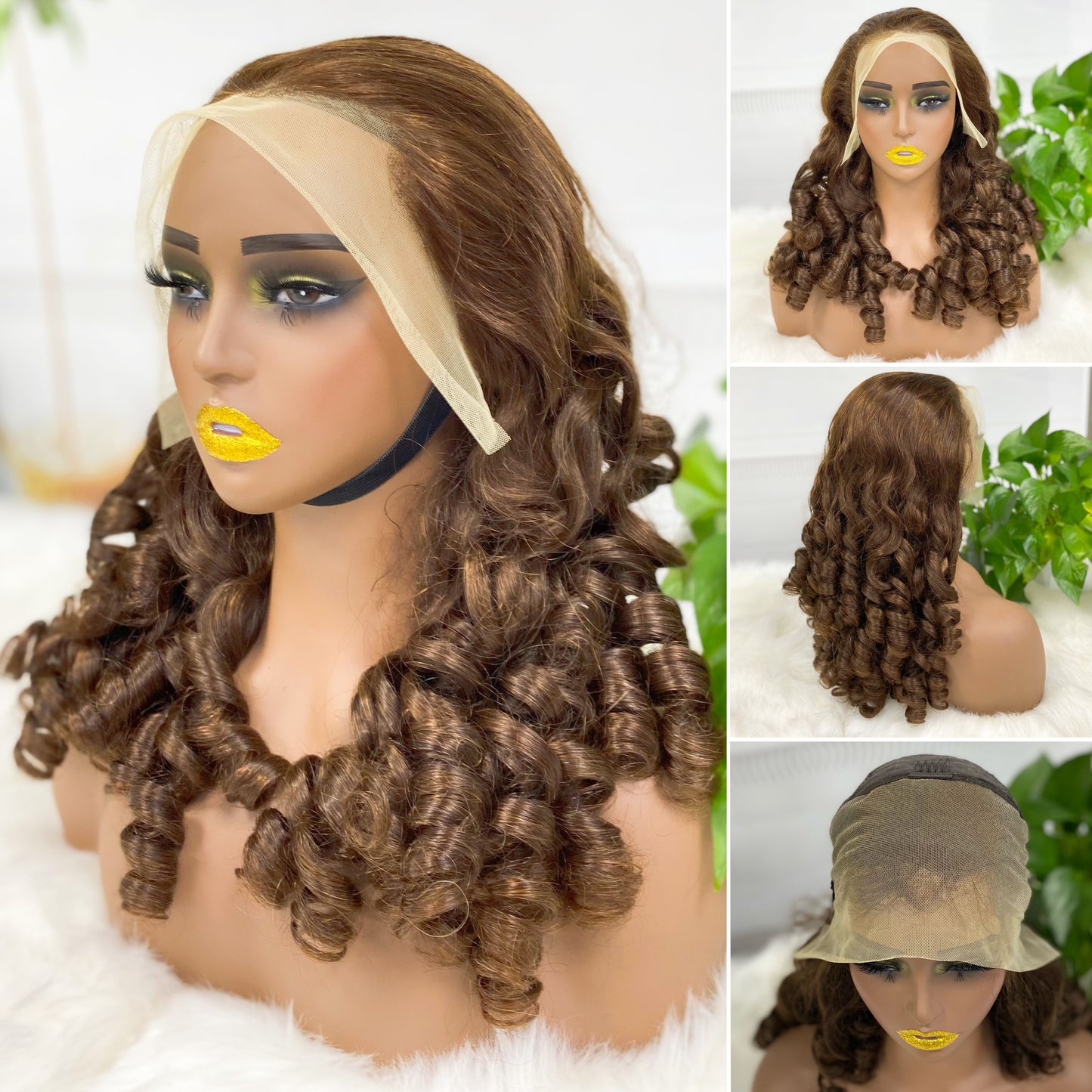 13*4 Lace Wig Spring Curl  Natural Human Hair Lace Wigs Color NC 300% Density