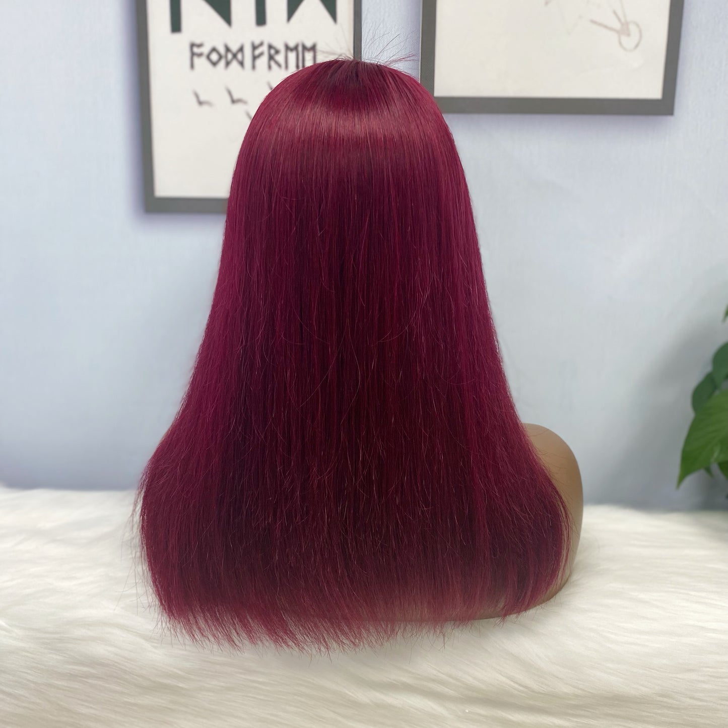 13*4 BoB Wig Straight  Wigs Color 99J 200% Density