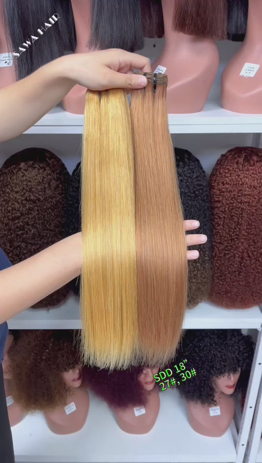 Super Double Drawn Bone Straight Vietnamese Human Hair Bundle Color 6# 8# 8"-22"