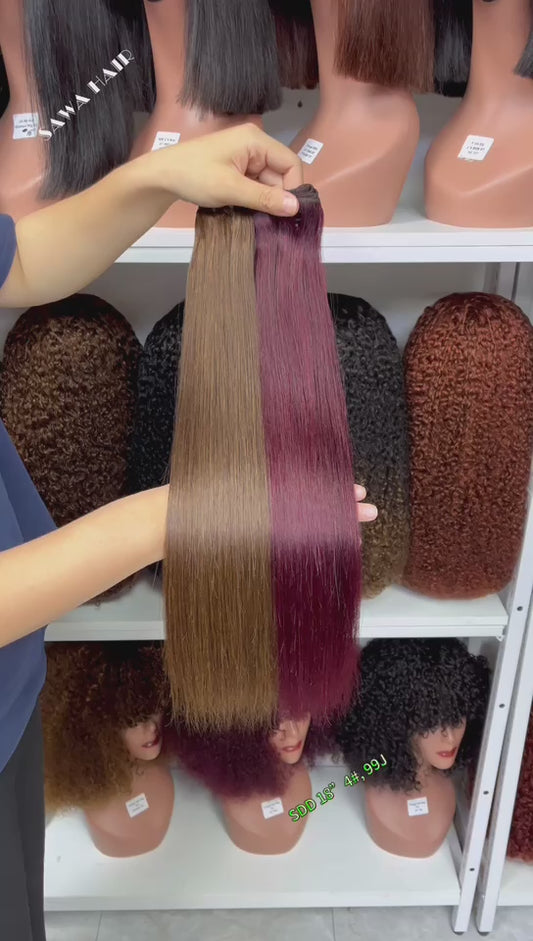 Super Double Drawn Bone Straight Vietnamese Human Hair Bundle Color T1B/4# P4/27# 8"-22"