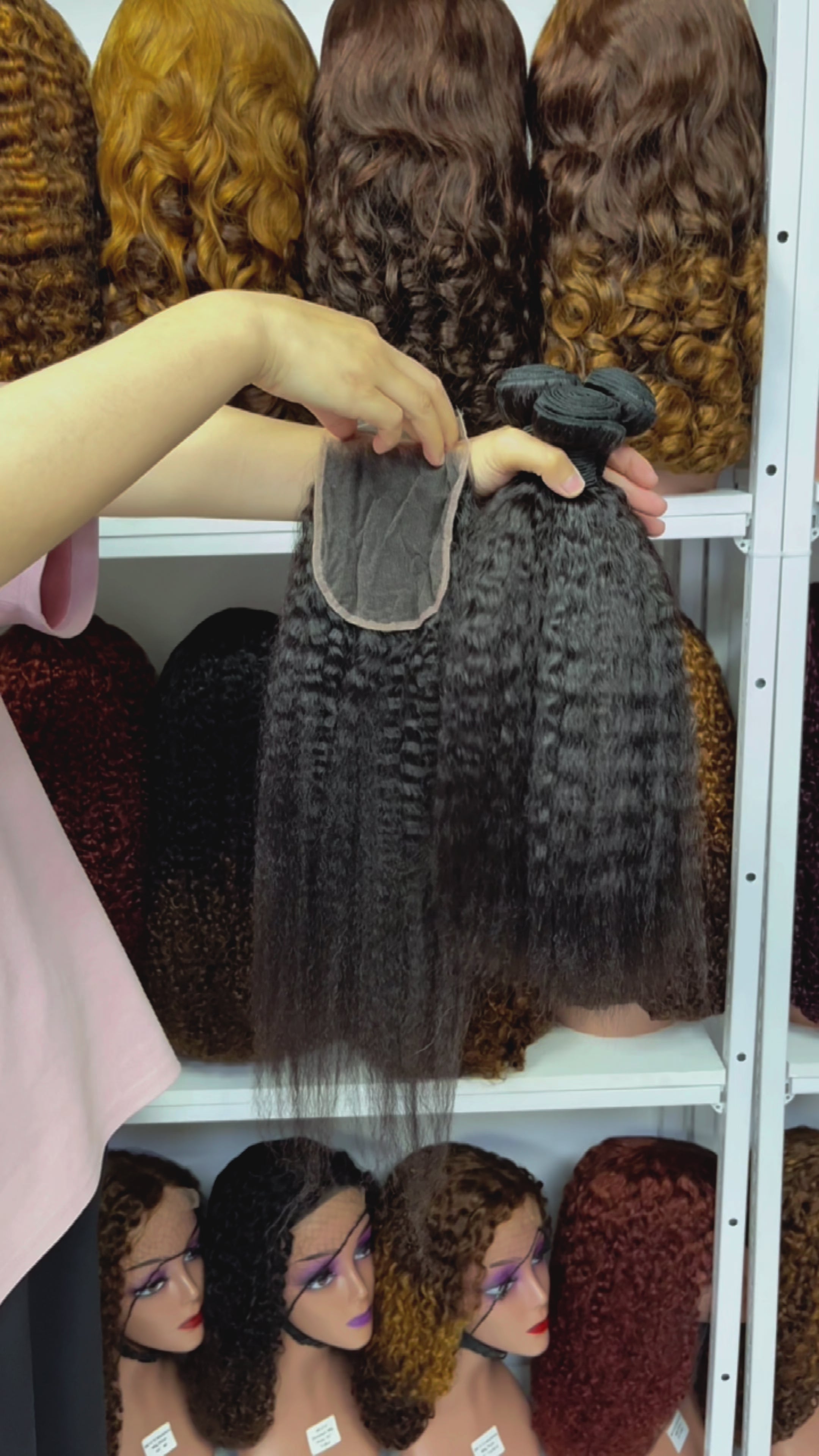 10A Burmese Hair Kinky Straight Natural Human Hair Bundles With HD Clo ...