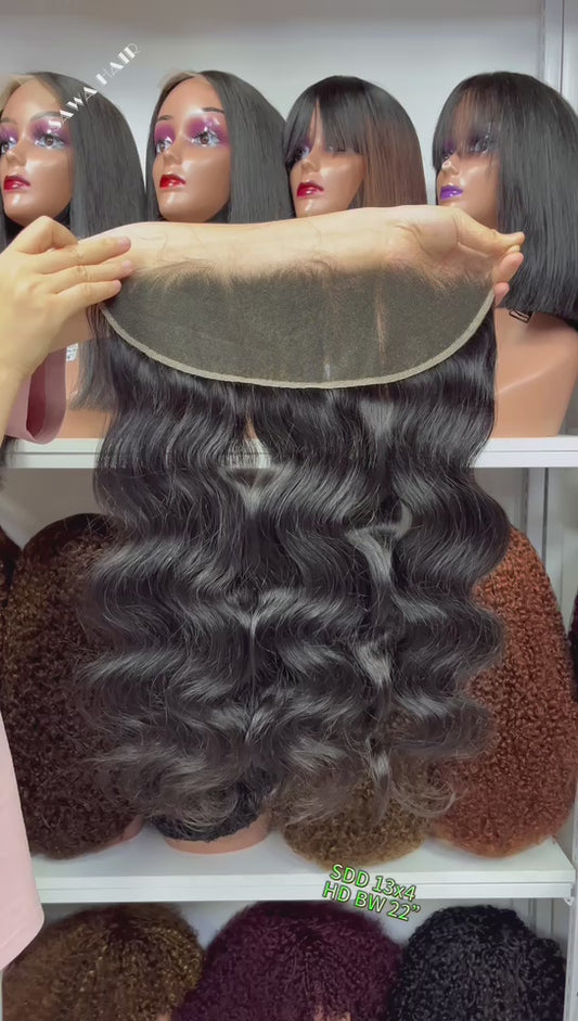 SDD 13*4 HD Lace Frontal Body Wave 100% Natural Human Hair Natural Color 12"-22"