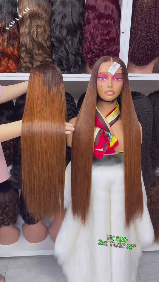 Couleur naturelle droite de perruques de cheveux humains de Vierge de couleur naturelle de perruque de dentelle de 13*4 HD HD
