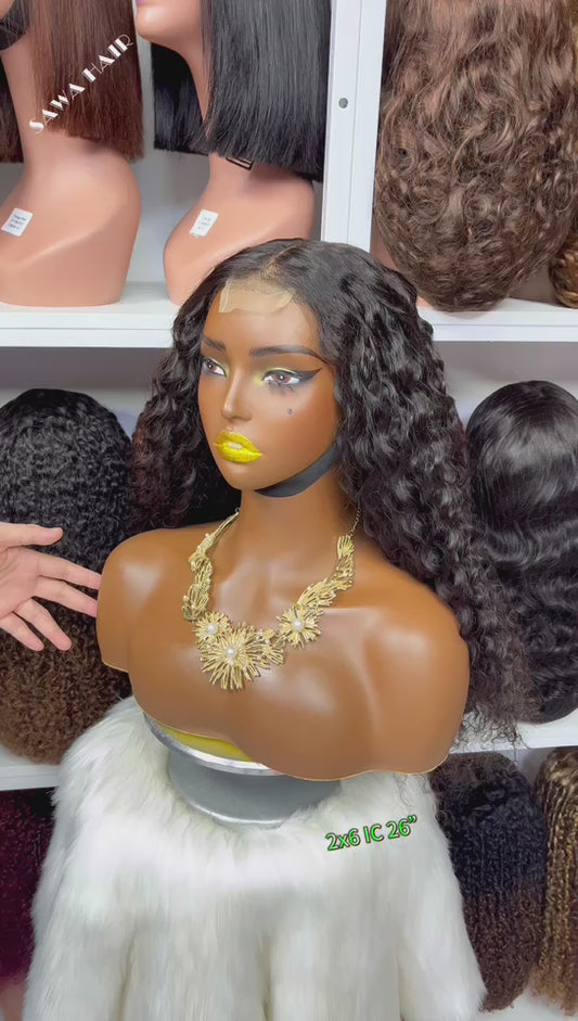 5*5 HD perruque de dentelle sans colle vague d'eau cheveux humains vierges perruques de dentelle bouclée densité 250%